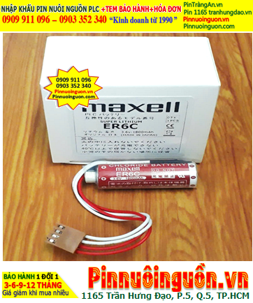 Maxell ER6C (Đầu sứ, zắc JEA 4holes); Pin nuôi nguồn PLC Maxell ER6C 3.6v AA1800mAh Lithium Thionyl Chloride