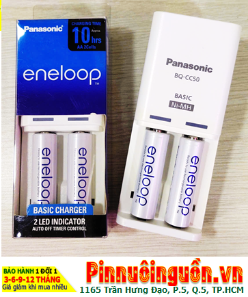 Panasonic BQ-CC50T, Bộ sạc pin AA Panasonic Eneloop Panasonic BQ-CC50T kèm sẳn 2 pin Eneloop AA2000mAh