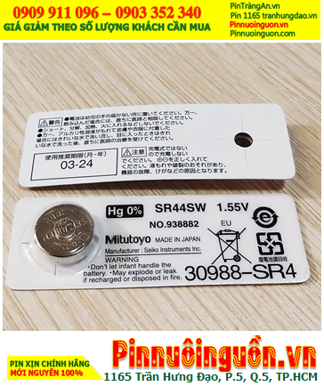 Seizaiken SR44, Pin thước kẹp Mitutoyo 1.55v Silver Oxide Seizaiken SR44 chính hãng _Xuất xứ NHẬT