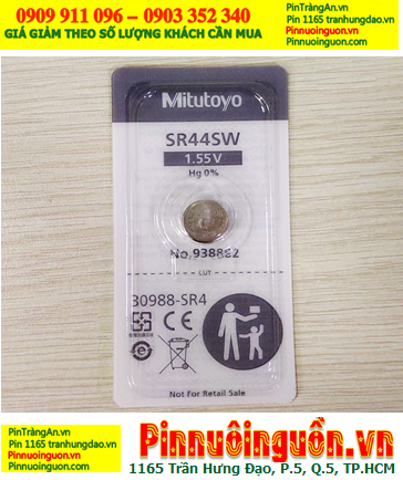Pin Mitutoyo SR44SW, Pin thước kẹp Mitutoyo SR44SW Silver Oxide 1.55v nội địa Nhật, Xuất xứ Nhật