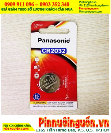 Panasonic CR-2032PT/1B; Pin 3v Lithium Panasonic CR-2032/1B chính hãng (Loại vỉ 1viên)