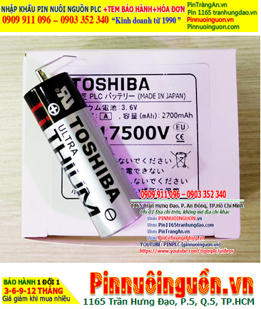 Toshiba ER17500V (chân thép hàn), Pin nuôi nguồn PLC Toshiba R17500V lithium 3.6v 2700mAh, Xuất xứ Nhật
