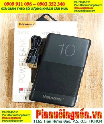 HAMMER HAM-05 (Vỏ ĐEN), Sạc dự phòng HAMMER HAM-05 Powerbank 10 000mAh |Bảo hành 01 năm