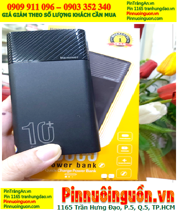 HAMMER-07 (Vỏ ĐEN); Pin sạc dự phòng HAMMER-07 với Dung lượng chuẩn 10 000mAh | TẠM HẾT HÀNG