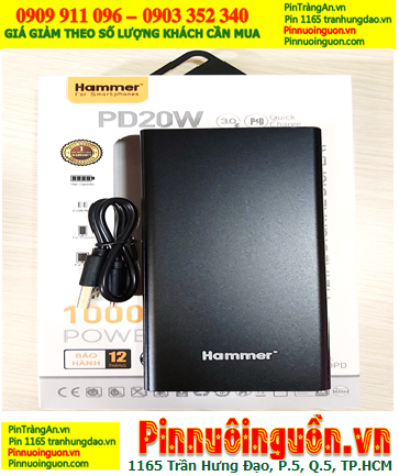 HAMMER PD20W, Pin sạc dự phòng HAMMER PD20W (10 000mAh) chính hãng |TẠM HẾT HÀNG