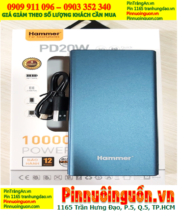 HAMMER PD20W, Pin sạc dự phòng HAMMER PD20W (10 000mAh) chính hãng |TẠM HẾT HÀNG