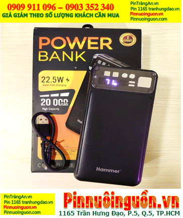 HAMMER H-P82, Pin sạc dự phòng HAMMER H-P82 Power Bank chuẩn 20 000mAh |CÒN HÀNG