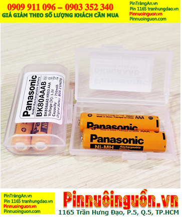 Panasonic BK80AAAB, Pin sạc 1.2v AAA750mAh Panasonic BK80AAAB chính hãng (Box 2viên)