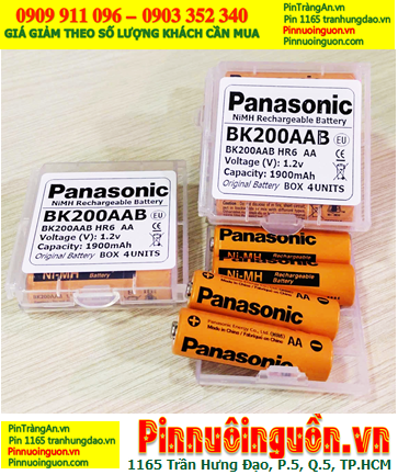 Panasonic BK200AAB, Pin sạc 1.2v AA1900mAh Panasonic BK200AAB chính hãng (Box 04 viên)