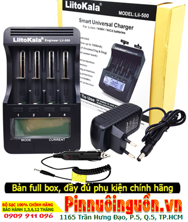 LiitoKala Lii-500 (FULL BOX Máy, Adaptor sạc, Sạc Ôtô) Máy sạc Pin Lithium và Đo Test Dung lượng-Nội trở Pin