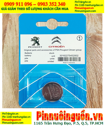PEUGEOT CR2032, Pin Remote Ôtô PEUGEOT CR2032 lithium 3V chính hãng (Vỉ 1viên)