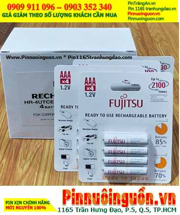 COMBO 01hộp (10vỉ=40viên) Pin Fujitsu HR-4UTCEX(4B) Type 750mAh (Max 750mAh)  _Giá chỉ 2.990.000/HỘP
