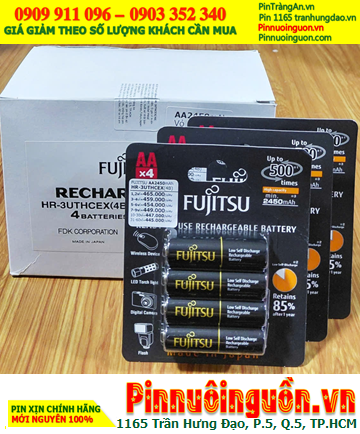 Combo 01Hộp 10vỉ=40viên Pin sạc AA 2450mAh 1.2v Fujitsu HR-3UTHCEX(4B) NHẬT _ Giá chỉ 4.470.000đ /Hộp