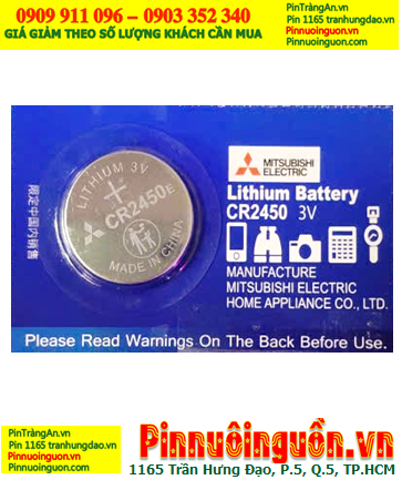 Mitsubishi CR2450E, Pin 3v lithium Mitsubishi CR2450E Lithium 3v 550mAh chính hãng