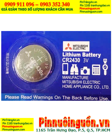 Mitsubishi CR2430E, Pin 3v lithium Mitsubishi CR2430E Lithium 3v 320mAh chính hãng