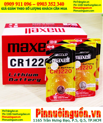 COMBO 01hộp=20vỉ (vỉ 01viên) Pin 3v lithium Maxell CR1220 chính hãng, Giá chỉ 499.000/Hộp