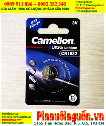 Camelion CR1632; Pin 3v lithium Ultra Camelion CR1632 chính hãng (Loại Vỉ 1viên)