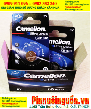 COMBO 01hộp 10vỉ=10viên Pin 3v Lithium Camelion CR1632 chính hãng _Giá 199.000/HỘP 10vỉ