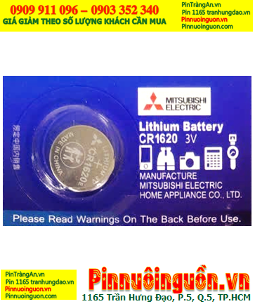 Mitsubishi CR1620E, Pin 3v lithium Mitsubishi CR1620E Lithium 3v 80mAh chính hãng