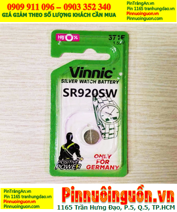 Vinnic SR920SW, Pin đồng hồ 1.55v Silver Oxide Hg0% Vinnic SR920SW-Pin 371F (Loại vỉ 01viên)