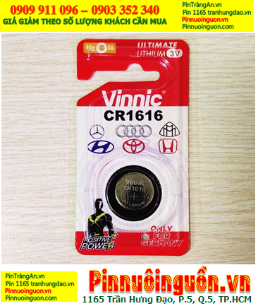Vinnic CR1616-BP1, Pin 3v lithium Vinnic CR1616-BP1 chính hãng (Loại vỉ 01viên)