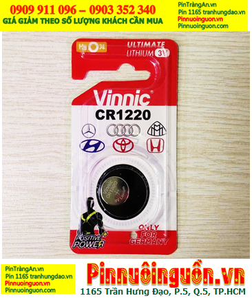 Vinnic CR1220; Pin 3v Lithium Vinnic CR1220 chính hãng (Loại vỉ 01viên)