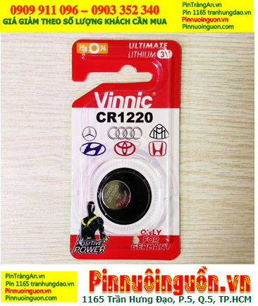 Vinnic CR1220; Pin 3v Lithium Vinnic CR1220 chính hãng (Loại vỉ 01viên)