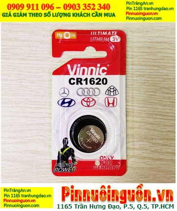 Vinnic CR1620-BP1, Pin 3v lithium Vinnic CR1620-BP1 chính hãng (Loại vỉ 01viên)