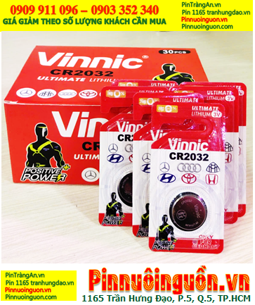 COMBO 01hộp=20vỉ (vỉ 01viên) Pin 3v lithium Vinnic CR2032 chính hãng, Giá 339.000/hộp 20vỉ