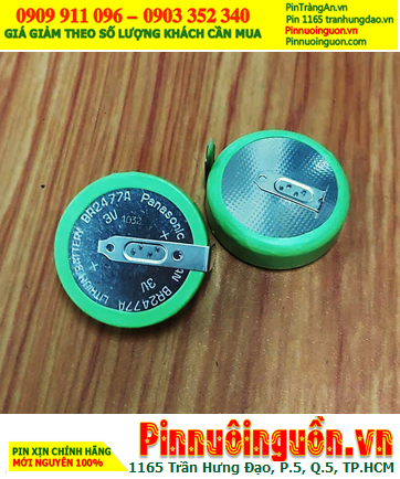 Panasonic BR2477A (Chân thép hàn); Pin CMOS lithium 3v Panasonic BR2477A chính hãng, Xuất xứ Indonesia