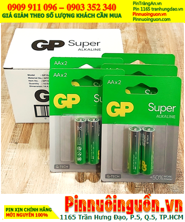 COMBO 1HỘP (10vỉ =20viên) Pin AA 1.5v Alkaline GP SUPER 15AUOP-U2 _Giá chỉ 255.000/HỘP