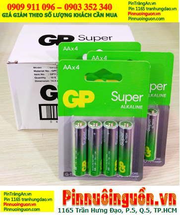 COMBO 1hộp (10vỉ=40viên) Pin AA 1.5v GP15A21SBC4 /LR6 Super Alkaline, Giá chỉ 389.000/ Hộp 40viên