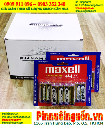 COMBO 01hộp 12vỉ=144viên (Vỉ 12viên) Pin AA 1.5v Super Alkaline Maxell LR6(GD), Giá 1.056.000 /Hộp 144viên
