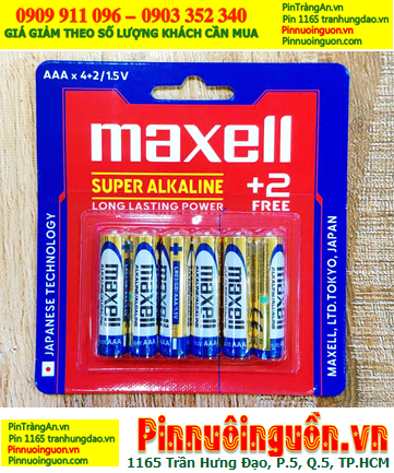 Maxell LR03 (GD), Pin AA 1.5v Super Alkaline Maxell LR03(GD) chính hãng (Loại vỉ 06 viên)