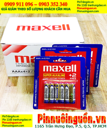 COMBO 01hộp 24vỉ=144viên (Vỉ 6viên) Pin AAA 1.5v Super Alkaline Maxell LR03(GD), Giá 1.152.000 /Hộp 144viên