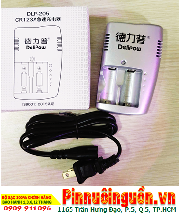 Delipow DLP-205; Máy sạc pin CR123A 16340 lithium Delipow DLP-205 (Sạc 1-2 pin, Tự ngắt), Bảo hành 06 tháng