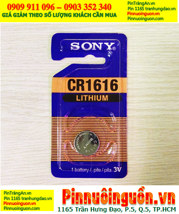 Sony CR1616, Pin 3v lithium Sony CR1616 chính hãng, Xuất xứ Indonesia (Loại vỉ 1viên)