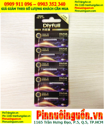 COMBO 01vỉ=5viên Pin phao câu cá CR322, Pin phao câu đêm Dyfull CR322 lithium 3v
