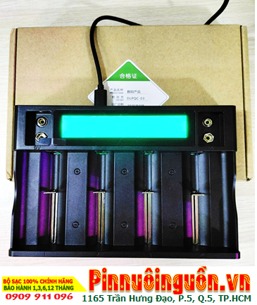 Delipow DLP-418 Máy sạc Pin đa năng AA, AAA, C, D, 9v (Màn hình LCD, 4 khe sạc pin NiMh và Lithium 1.5v)