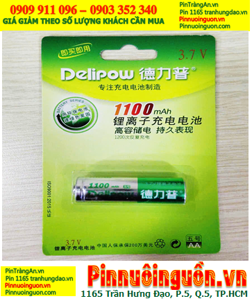 Pin đèn Pin Lithium 3.7v, Pin sạc 14500 AA Lithium Li-iOn 3.7v Delipow 1100mAh (Vỉ 01viên)