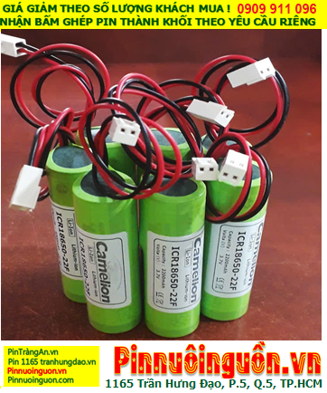 Camelion ICR18650; Pin sạc 18650 lithium 3.7v Camelion ICR18650 2200mAh (Loại có GẮN ZẮC)