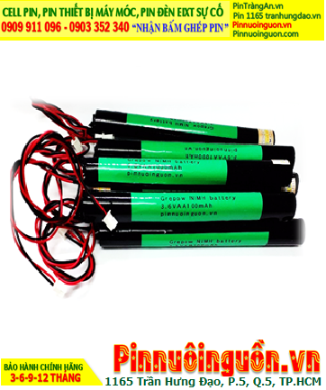Pin đèn Exit thoát hiểm 3.6v AA1000mAh, Pin đèn sự cố khẩn cấp 3.6v AA1000mAh, Pin Sạc NiMh NiCd 3.6v AA1000mAh