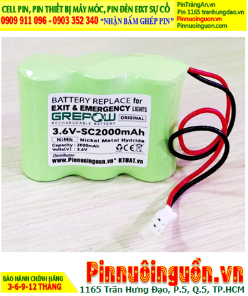 Pin tủ báo cháy 3.6v-SC2000mAh, Pin đèn Exit thoát hiểm 3.6v-SC2000mAh, Pin đèn Sự cố khẩn cấp 3.6v-SC2000mAh