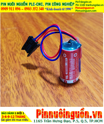 Maxell ER17/33; Pin nuôi nguồn PLC Maxell ER17/33 lithium 3.6v 2/3A 1600mAh _Xuất xứ Nhật