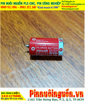 Maxell ER17/33; Pin nuôi nguồn PLC Maxell ER17/33 lithium 3.6v 2/3A 1600mAh chính hãng, Xuất xứ Nhật
