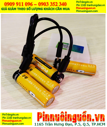 Delipow DLP-3.7v AA-1200, Pin sạc Lithium 14500 DLP-3.7v AA 4440mWh (1200mAh), Kèm Cáp USB (box 04viên)