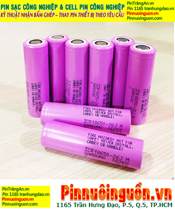 Cell pin box sạc dự phòng xịn Pin sạc 18650 3.7v Samsung ICR18650-26JM (2600mAh) dòng xả Dischagre 5.2A| CÒN HÀNG
