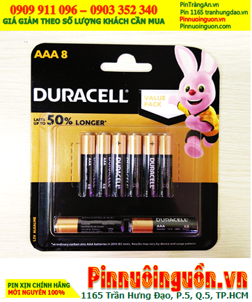 Duracell LR03 MN2400-B8, Pin AAA 1.5v alkaline Duracell LR03 MN2400-B8 (Up to 50% longer) /Vỉ 08 viên