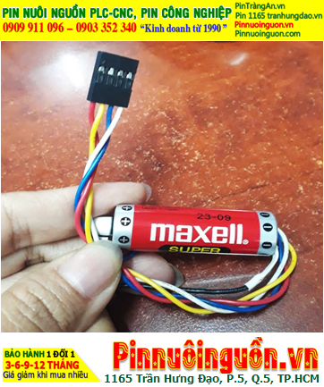 Maxell ER6C Super (Zắc 4holes); Pin nuôi nguồn Maxell ER6C SUPER Lithium 3.6v AA1800mAh, Xuất xứ Nhật