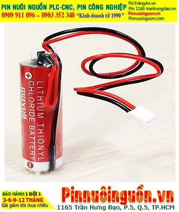 Maxell ER18/50 (Zắc trắng nhỏ); Pin nuôi nguồn PLC Maxell ER18/50 3.6v 3650mAh Lithium Thionyl Chloride